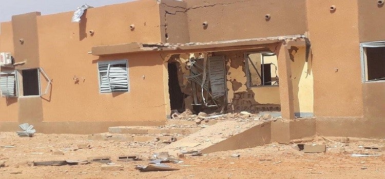 Exterior of a destroyed building