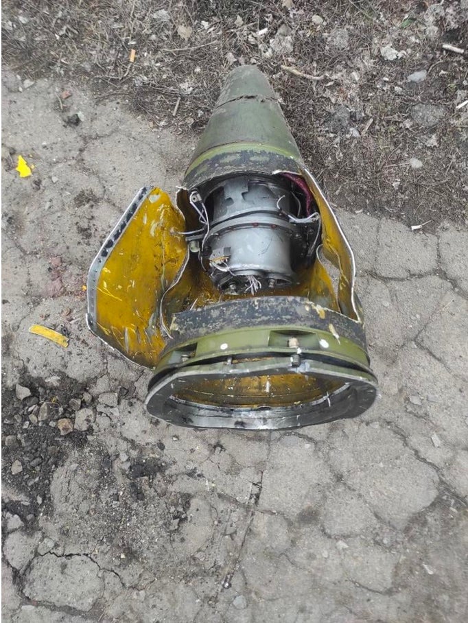 The nose cone of a 9N123 cluster munition warhead.