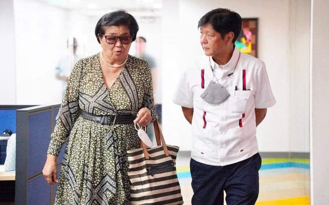 Philippine incoming national security adviser Clarita Carlos and President-elect Ferdinand Marcos Jr.