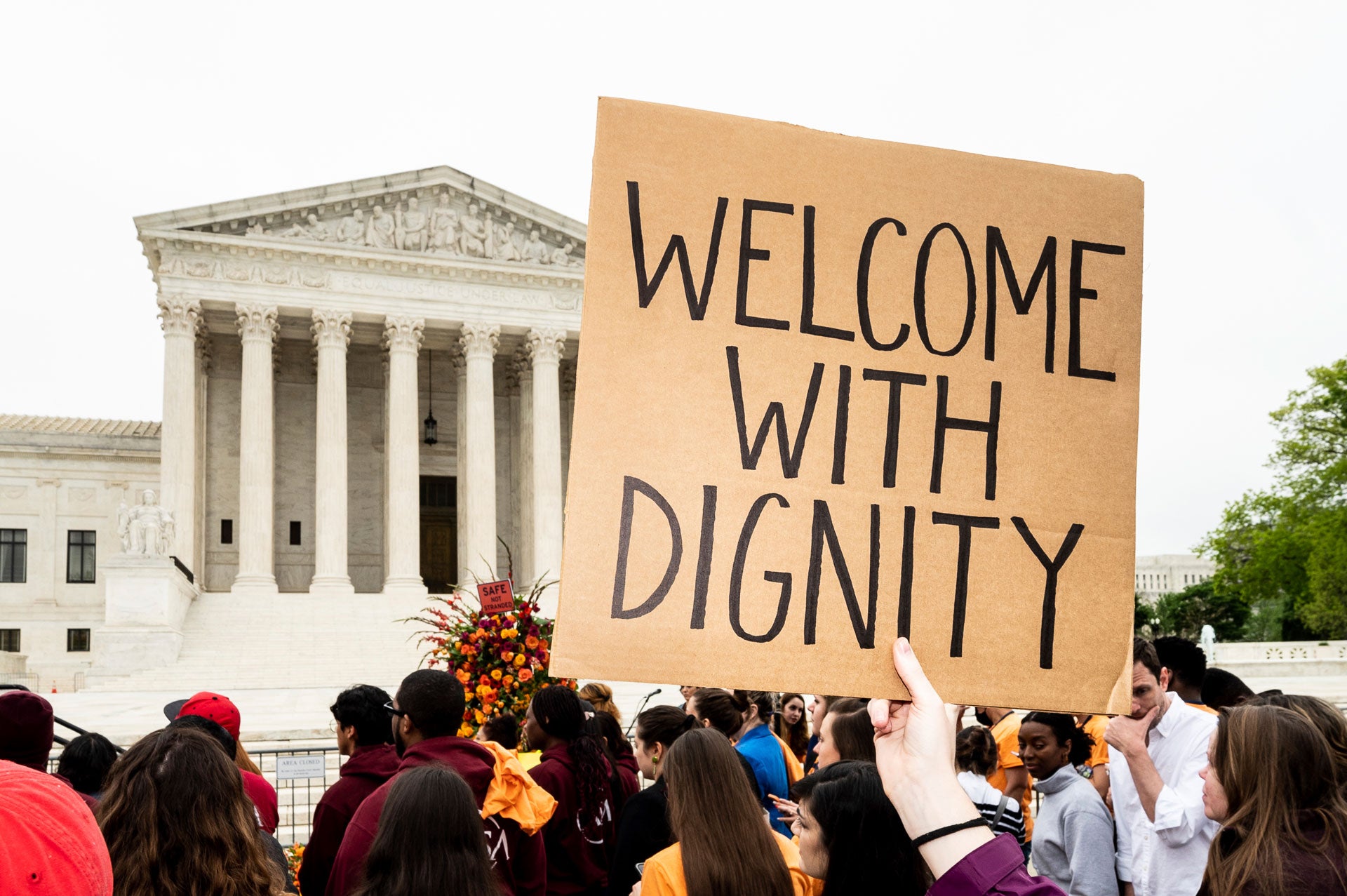 A protest against the "Remain in Mexico" policy in front of the US Supreme Court
