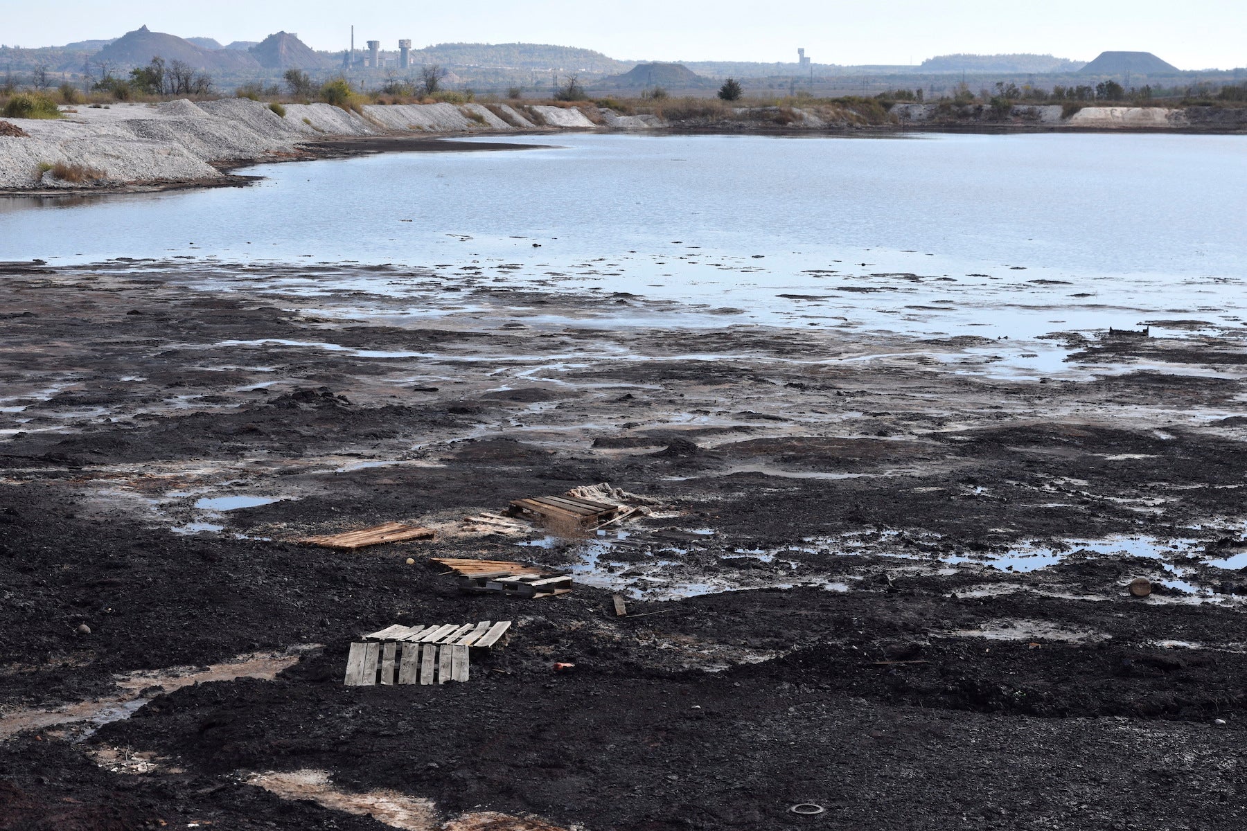 A slime pit on the outskirts of New York on the front line in the Donetsk region, Ukraine. 