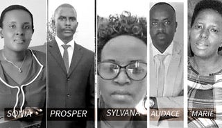 From the left to the right, Sonia Ndikumasabo, Prosper Runyange, Sylvana Inamahoro, Audace Havyarimana and Marie Emerusabe.