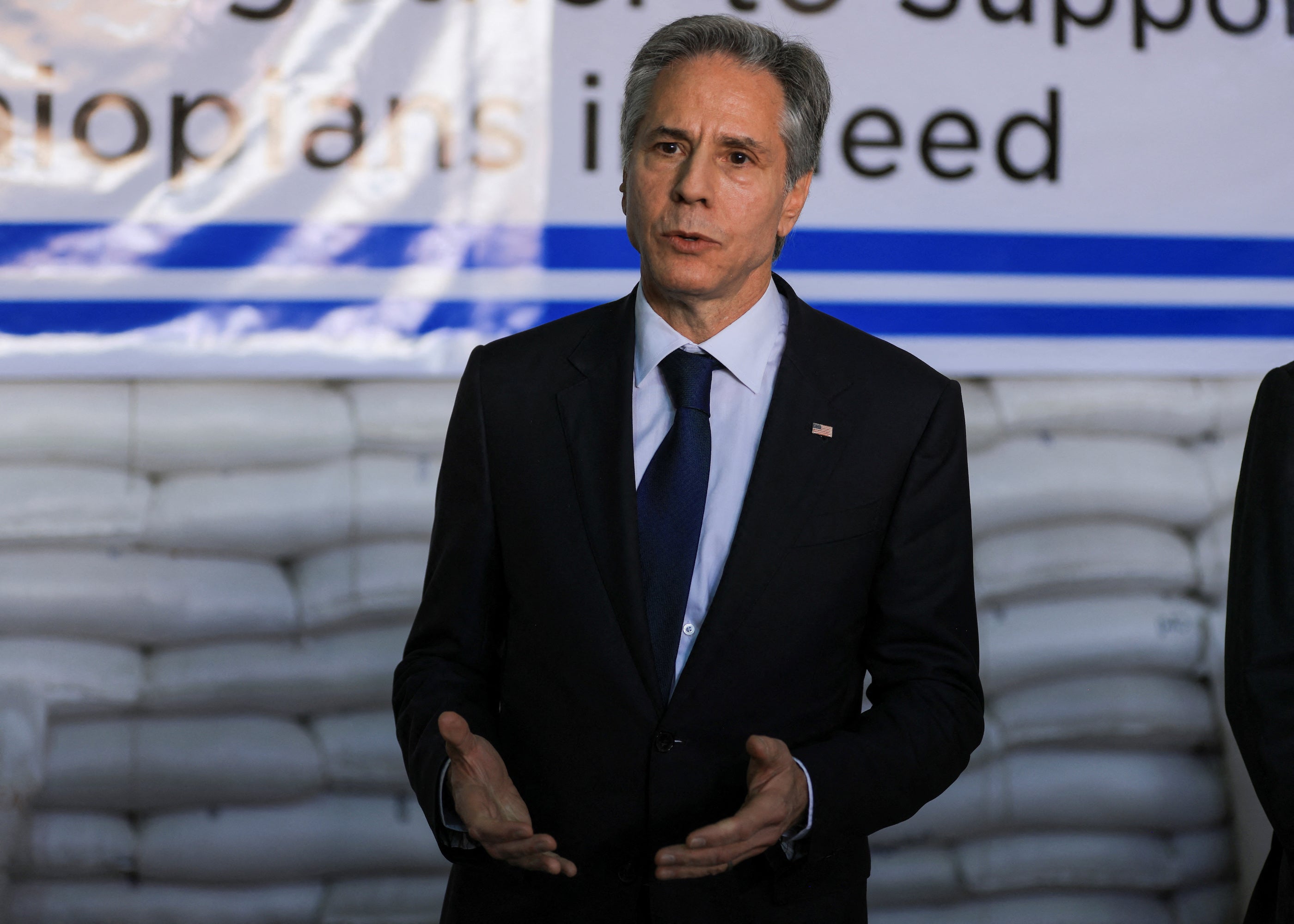 Le Secrétaire d'État américain Antony Blinken à Addis-Abeba, en Éthiopie, le 15 mars 2023.