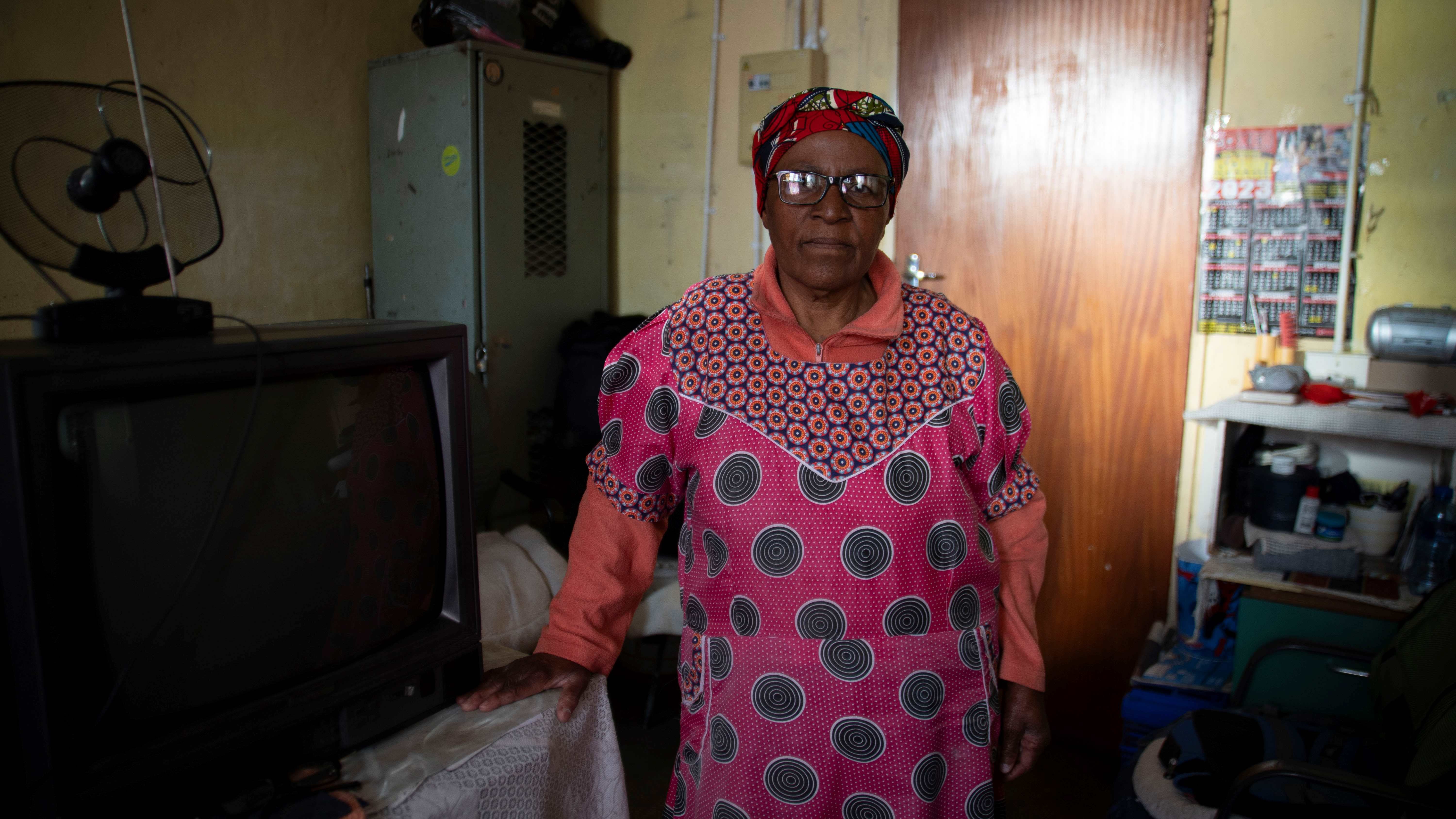 FloreFlorence Limekaya, 79, in her one-room home at the Helen Joseph Women’s Hostel