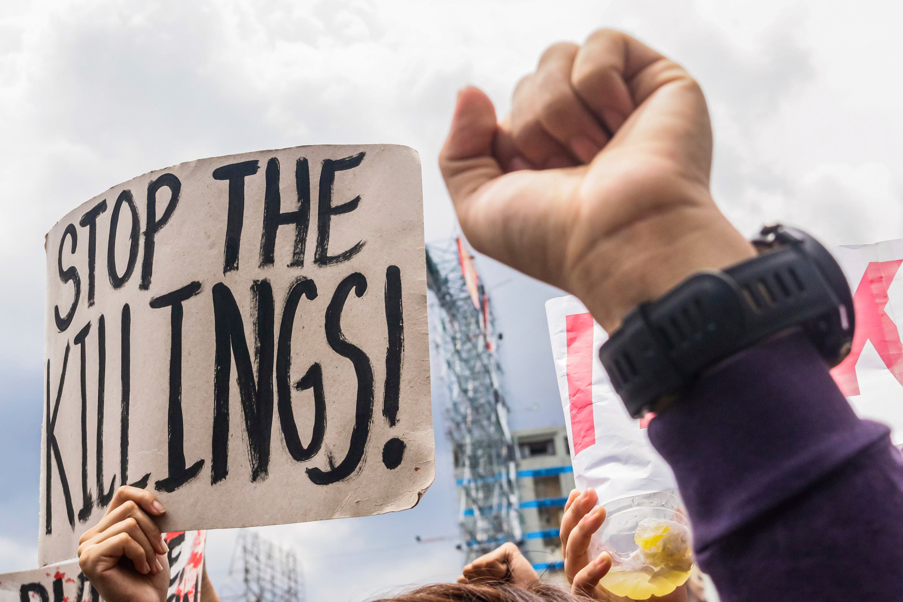 A demonstration at the inauguration of Ferdinand Marcos Jr. in Plaza Miranda, Manila, June 30, 2022. 