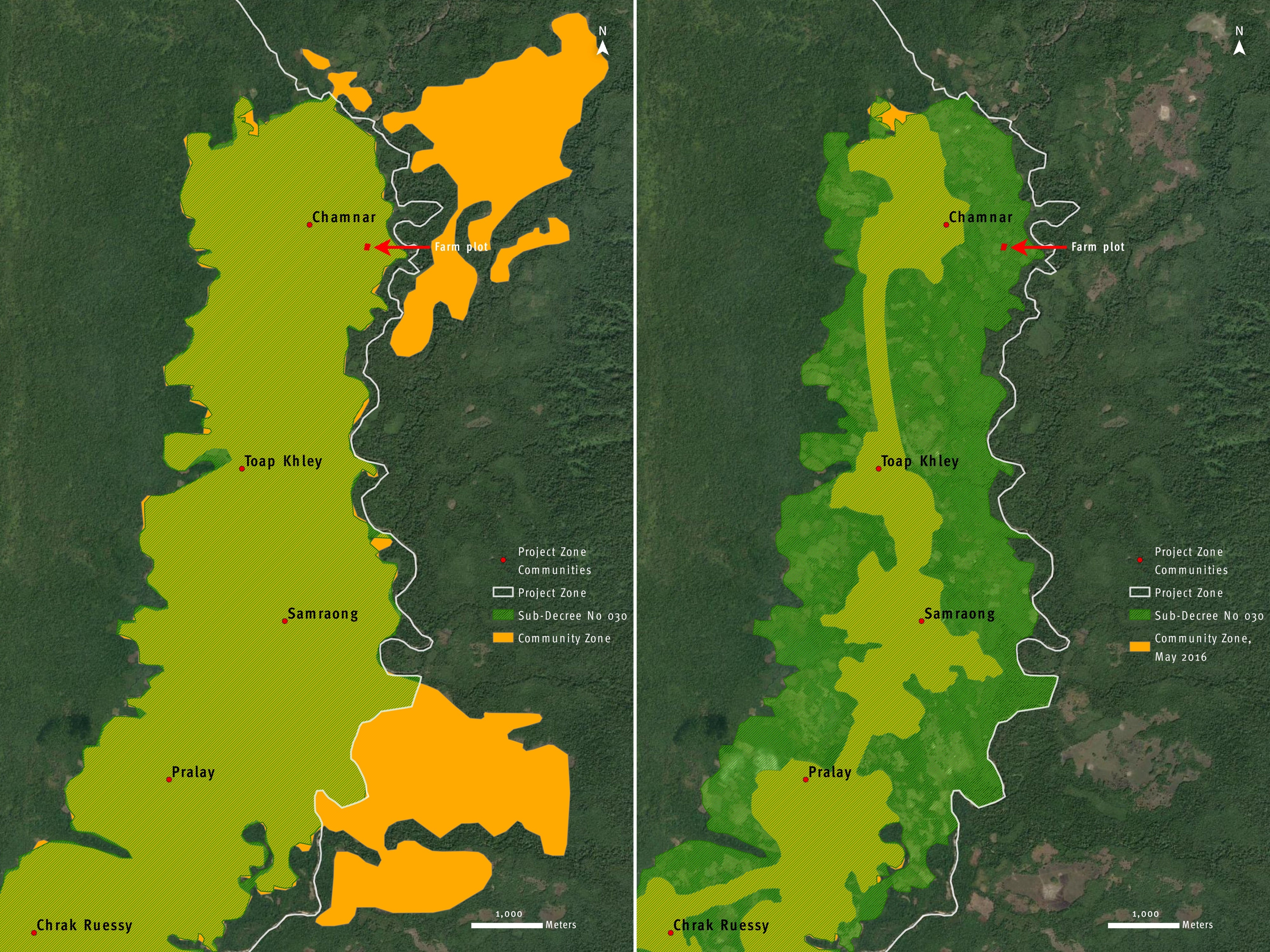 Geospatial Analysis 2. Chea’s farmland in relation to the disparate community zone boundaries shared by WA.