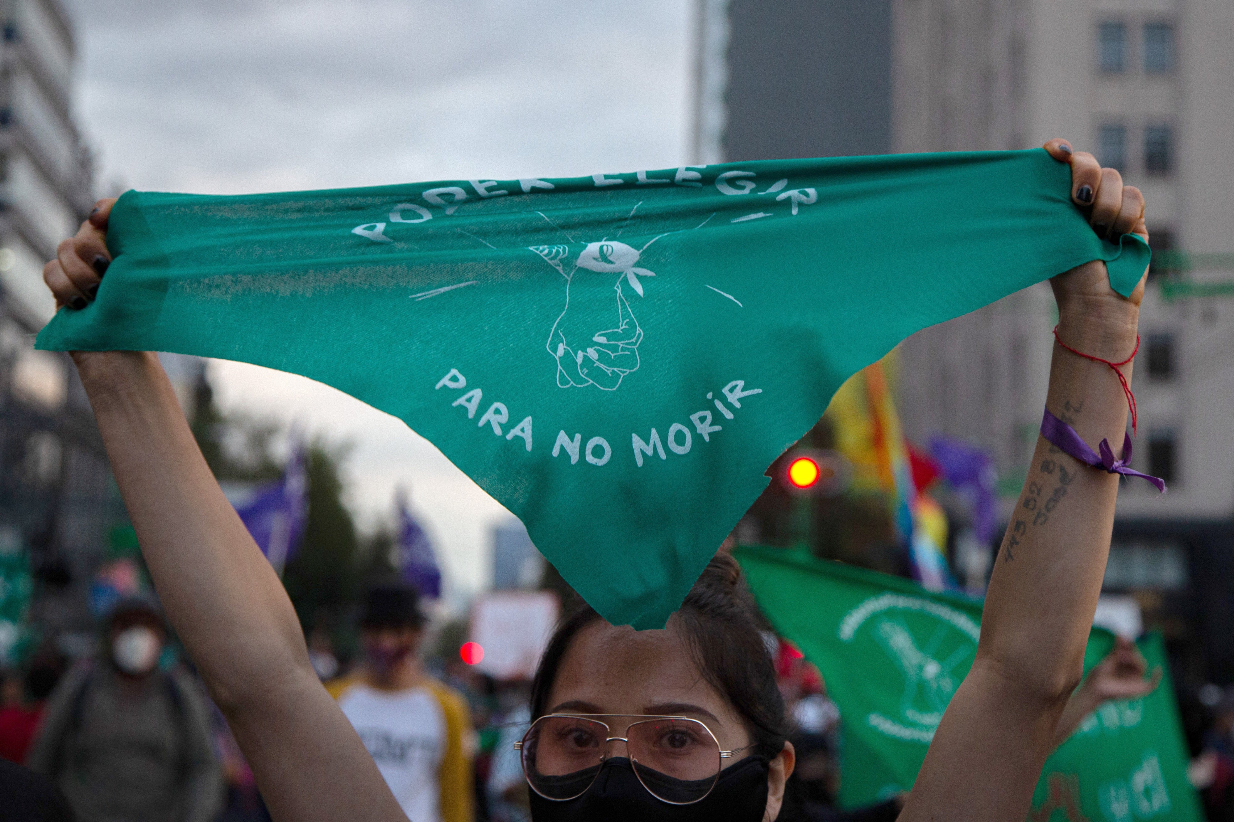 People protest in favor of access to abortion in Mexico, September 29, 2020.