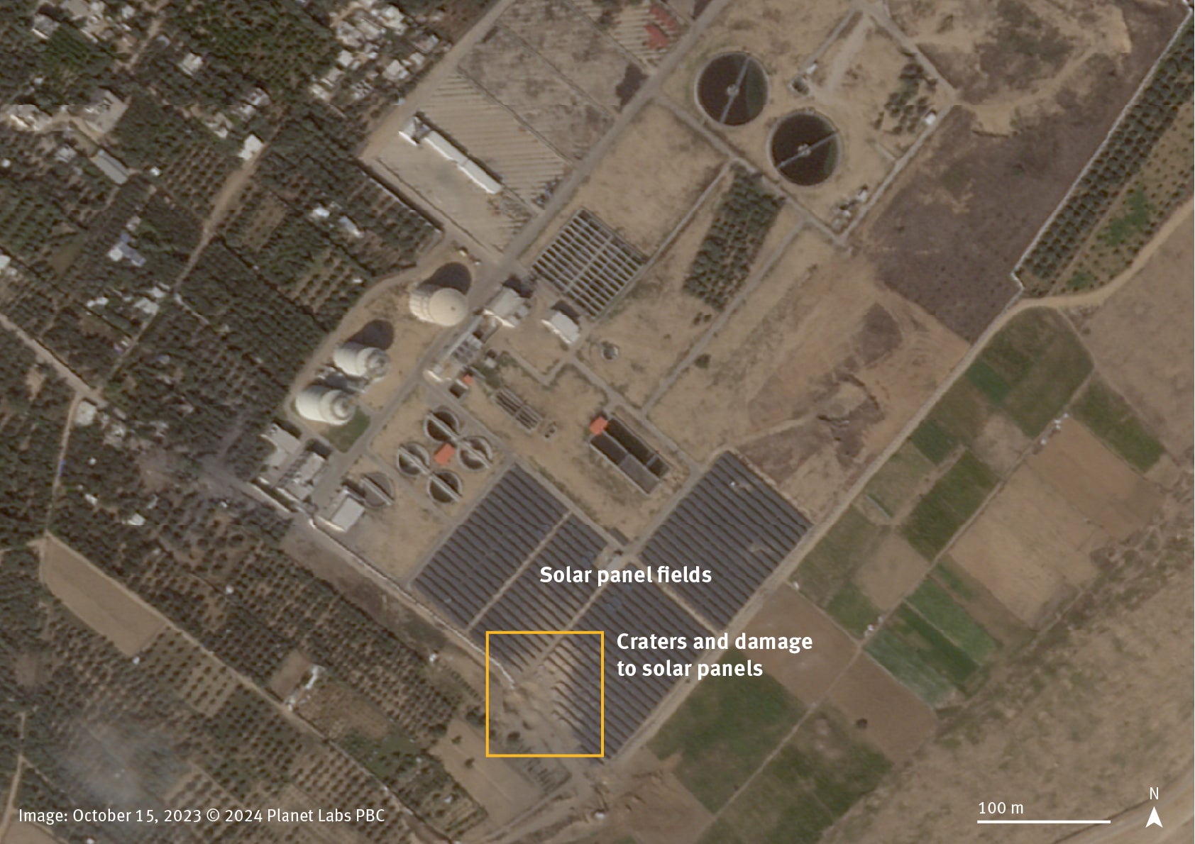 Annotated satellite image