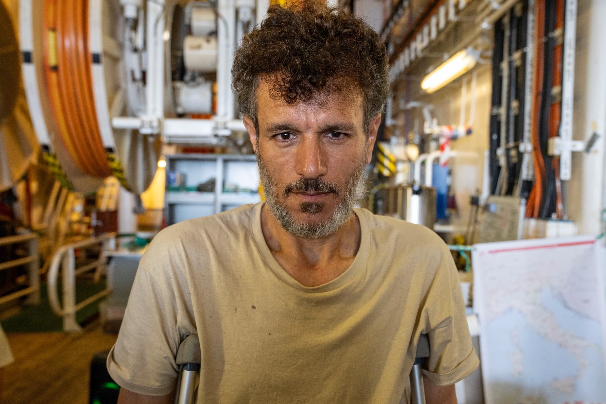 A 50-year-old Palestinian Syrian on board the Geo Barents, September 20, 2024.    