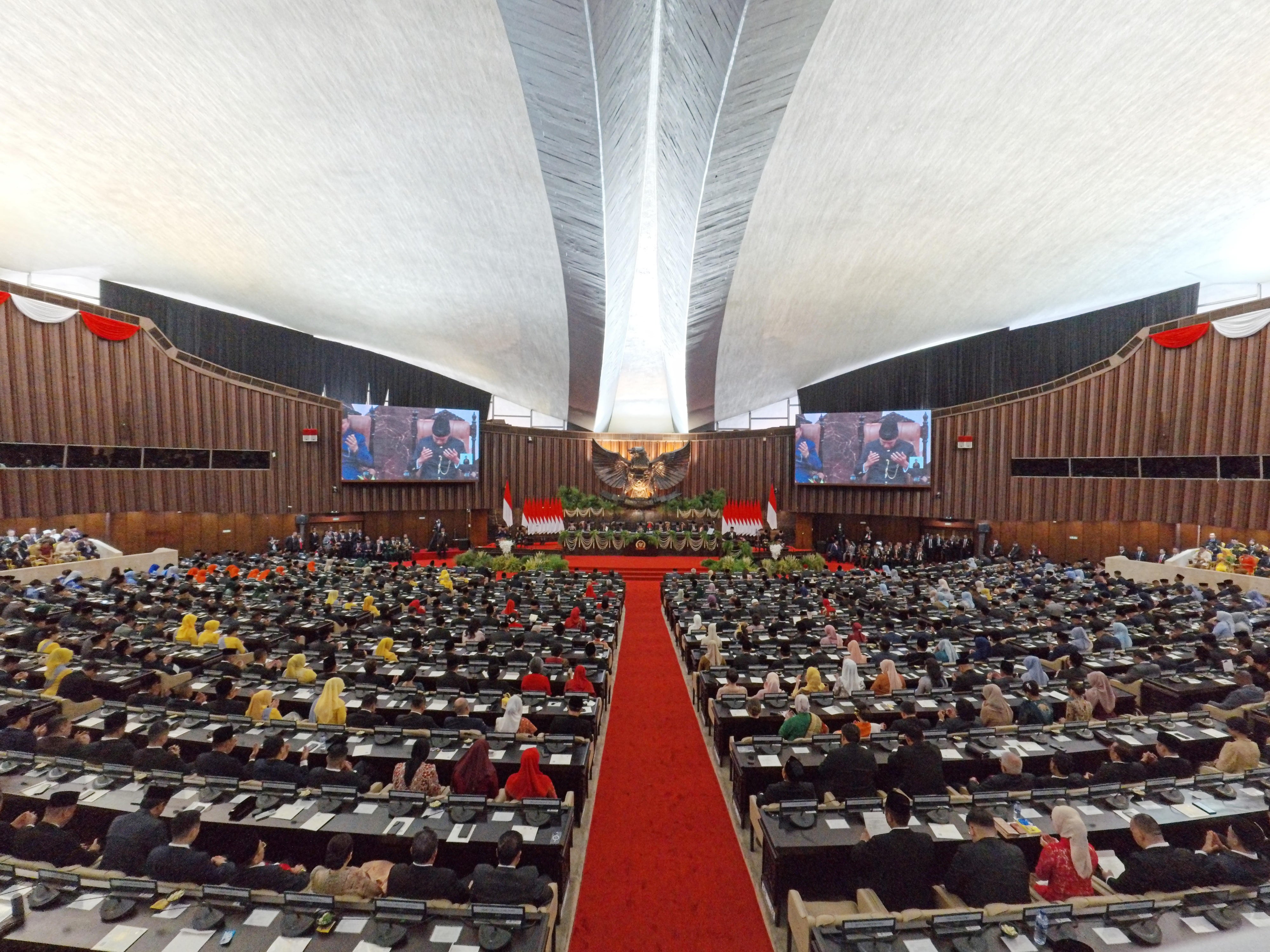 The inauguration of Indonesia's new President Prabowo Subianto's at the House of Representative building in Jakarta, October 20, 2024.
