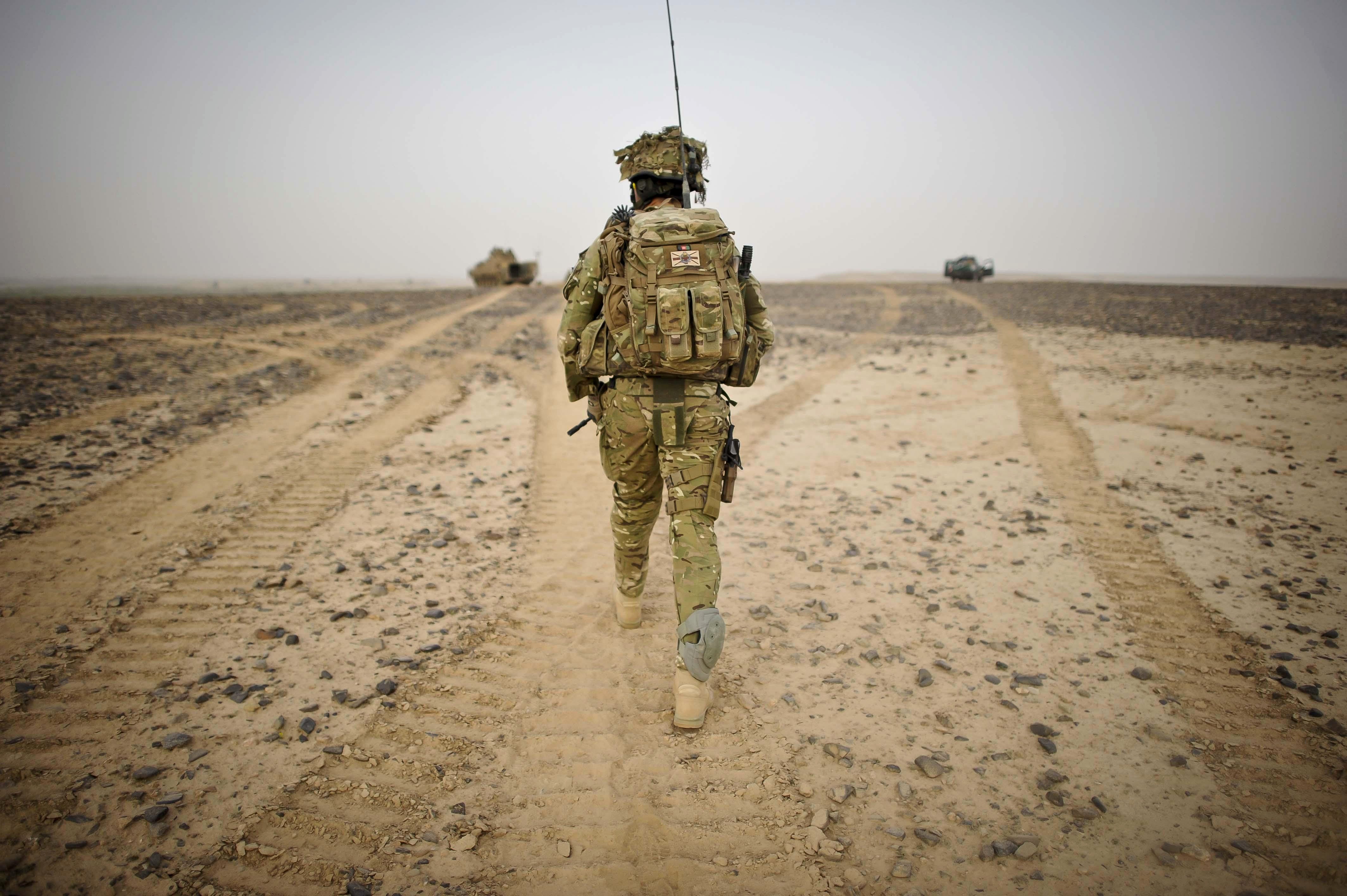 A British Army officer in Helmand province, Afghanistan