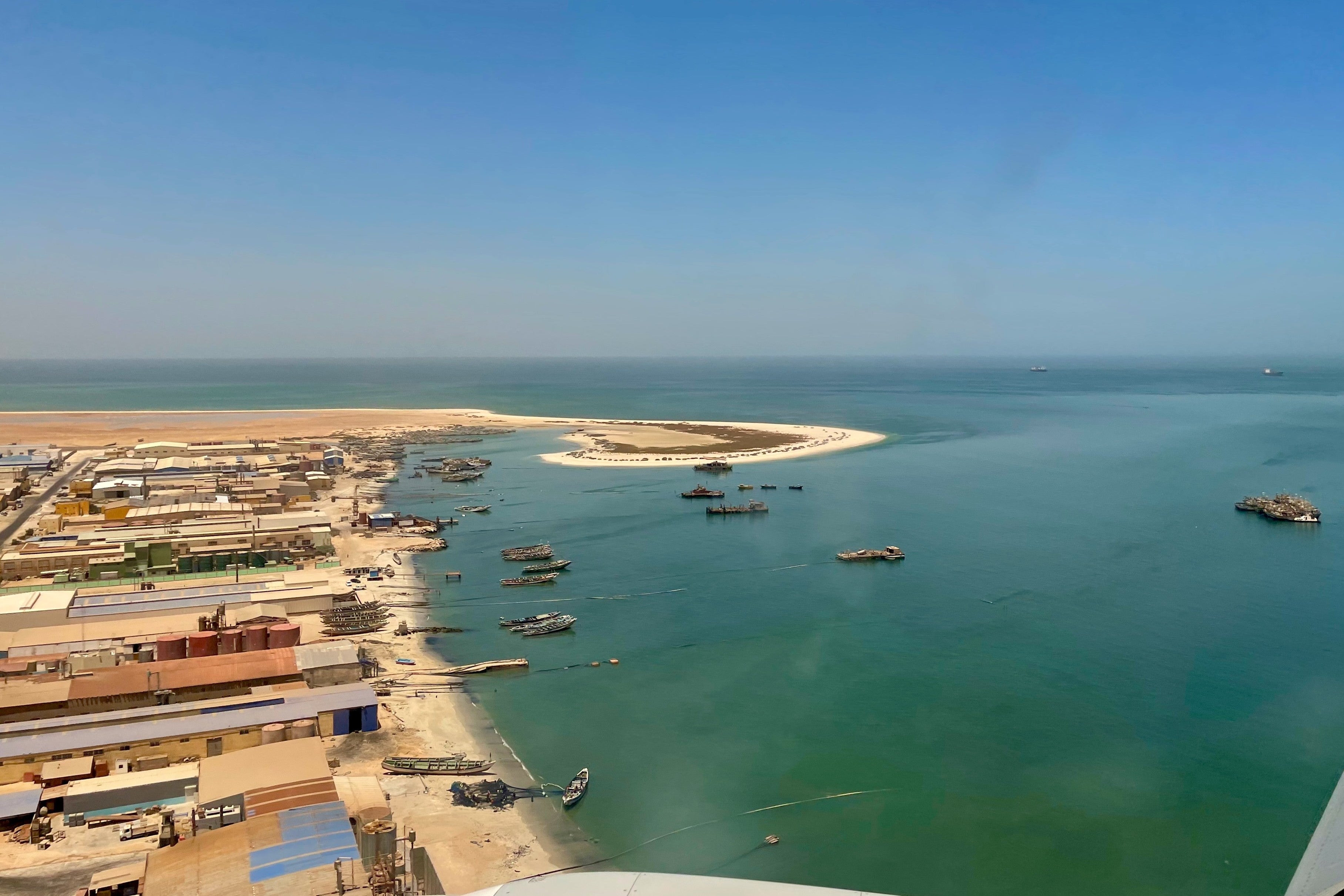 Aerial photo of the coast in Nouadhibou, Mauritania