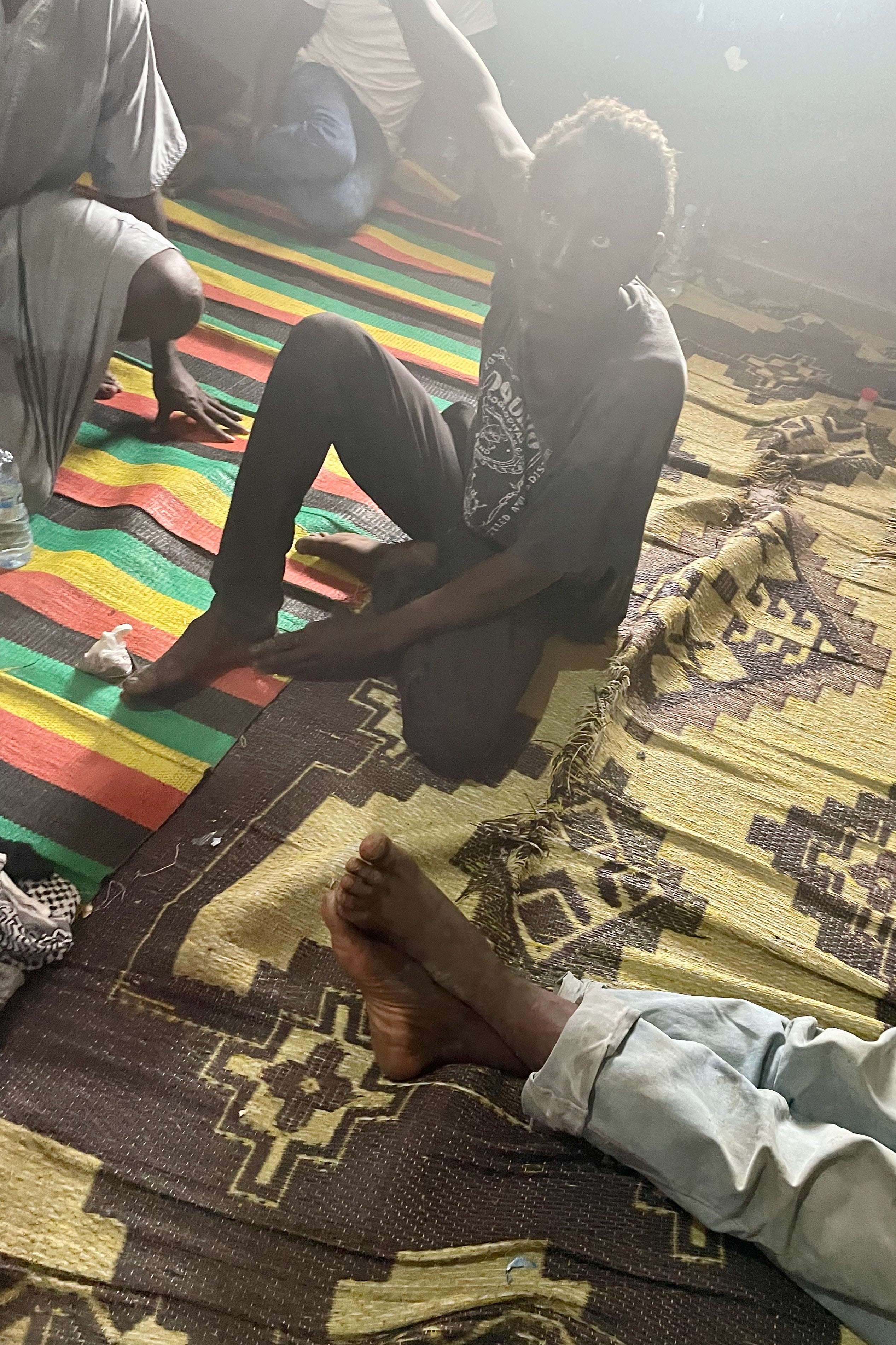 Senegalese men held in Mauritania’s migrant detention center in Le Ksar, Nouakchott, June 29, 2022.