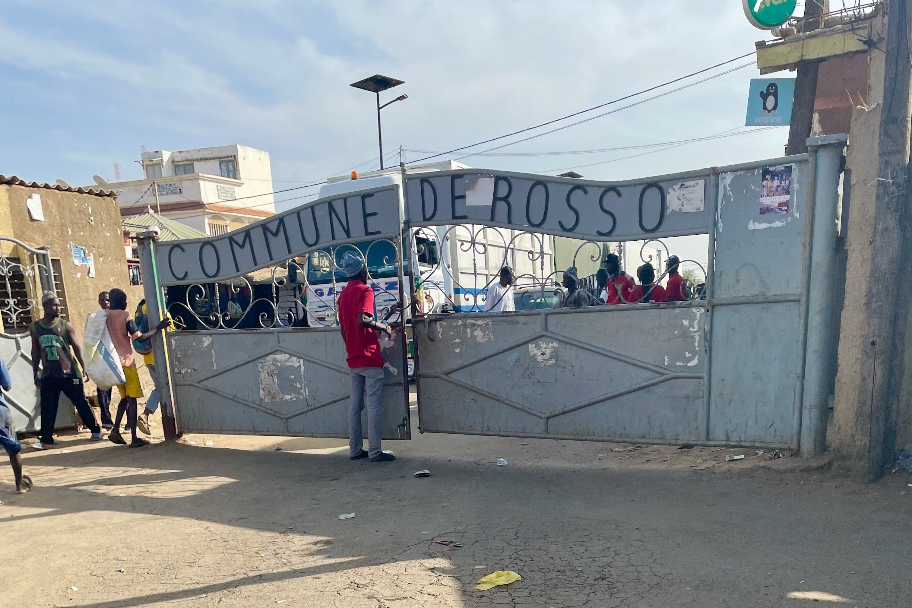 Gate into the town of Rosso, Senegal