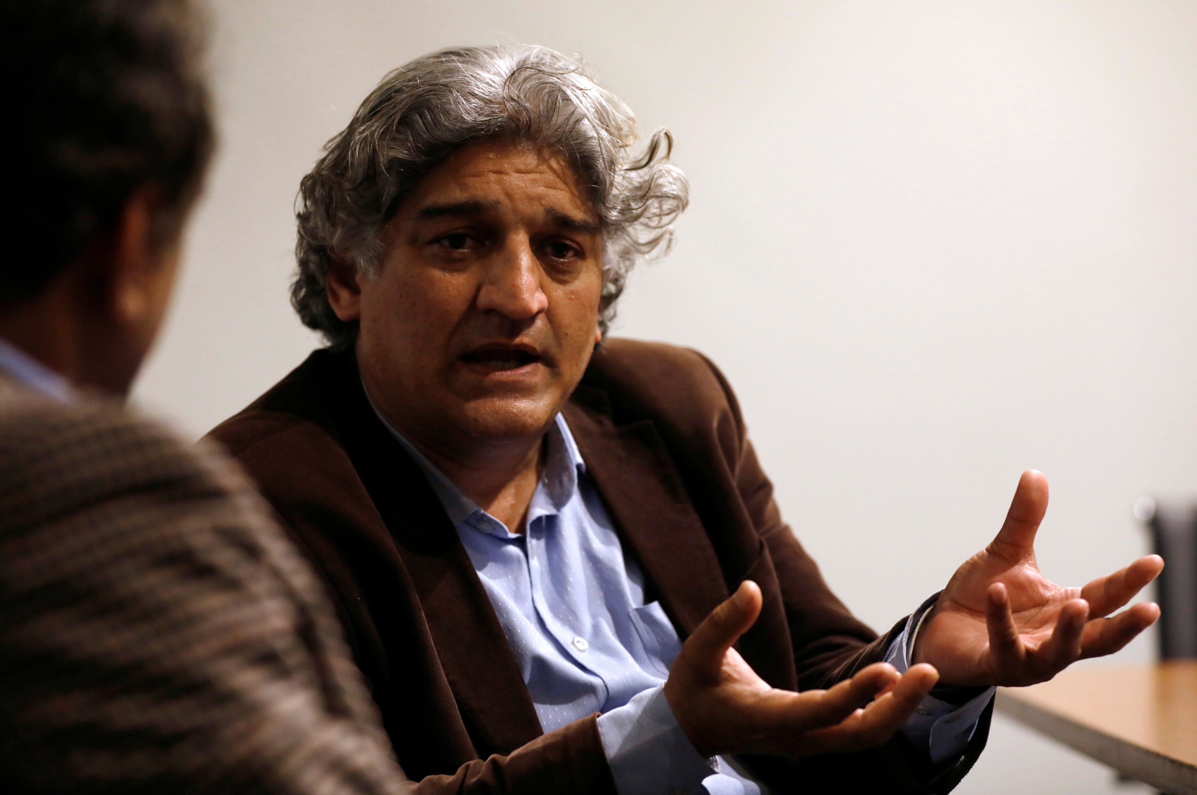 Journalist Matiullah Jan during an interview at his office in Islamabad, Pakistan, March 13, 2019.