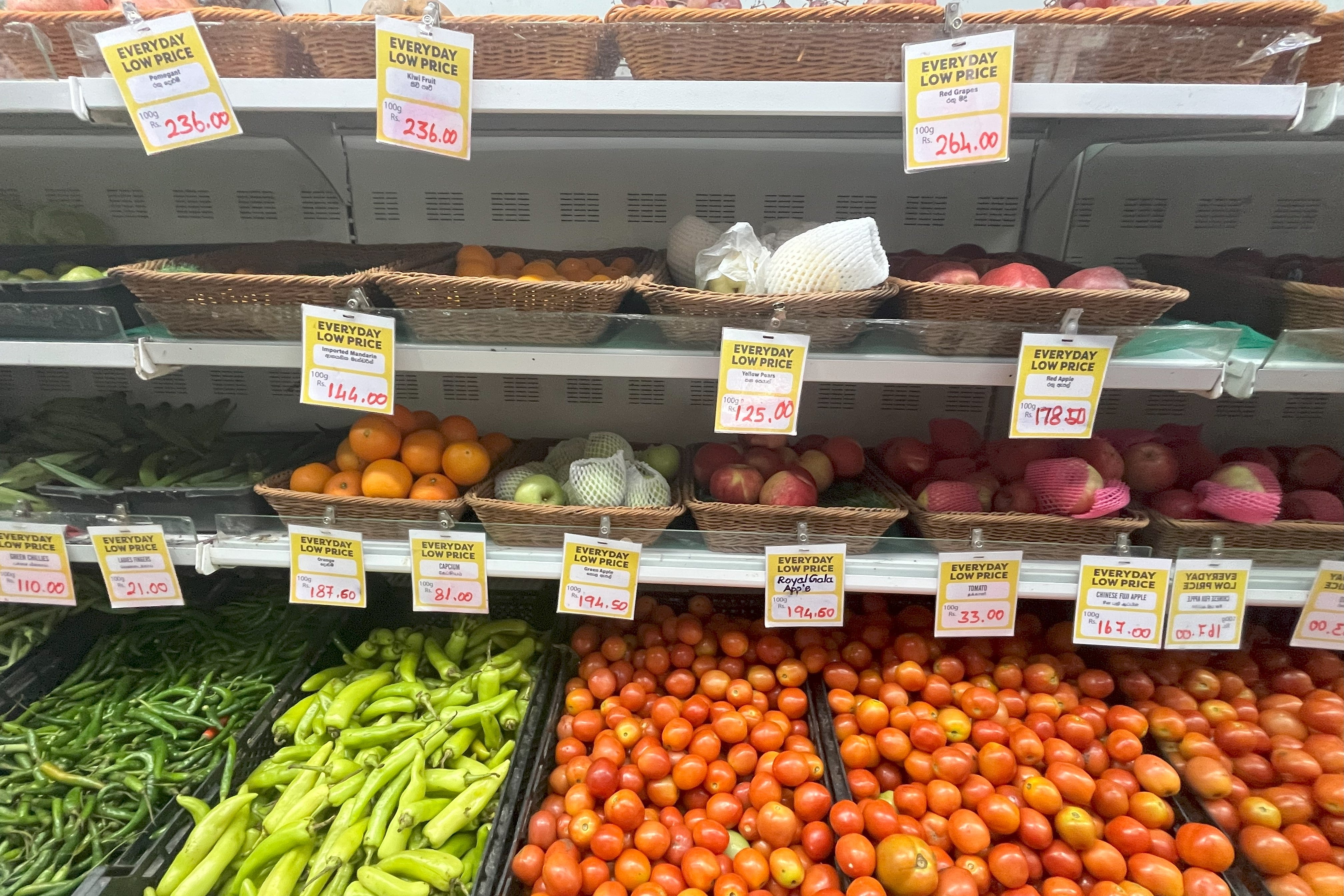Vegetables in a supermarket