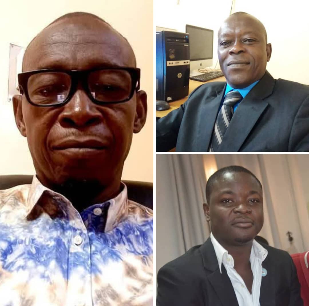 The journalists Omar Kane, left, Ibro Chaibou, top right, and Youssouf Seriba, bottom right.