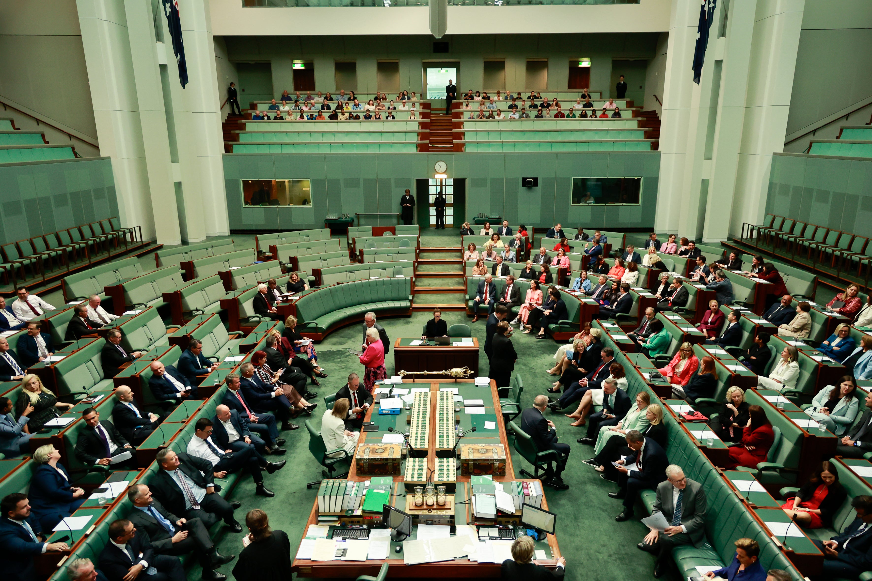 A vote in progress in the House of Representatives at Parliament House on January 20, 2026, in Canberra, Australia