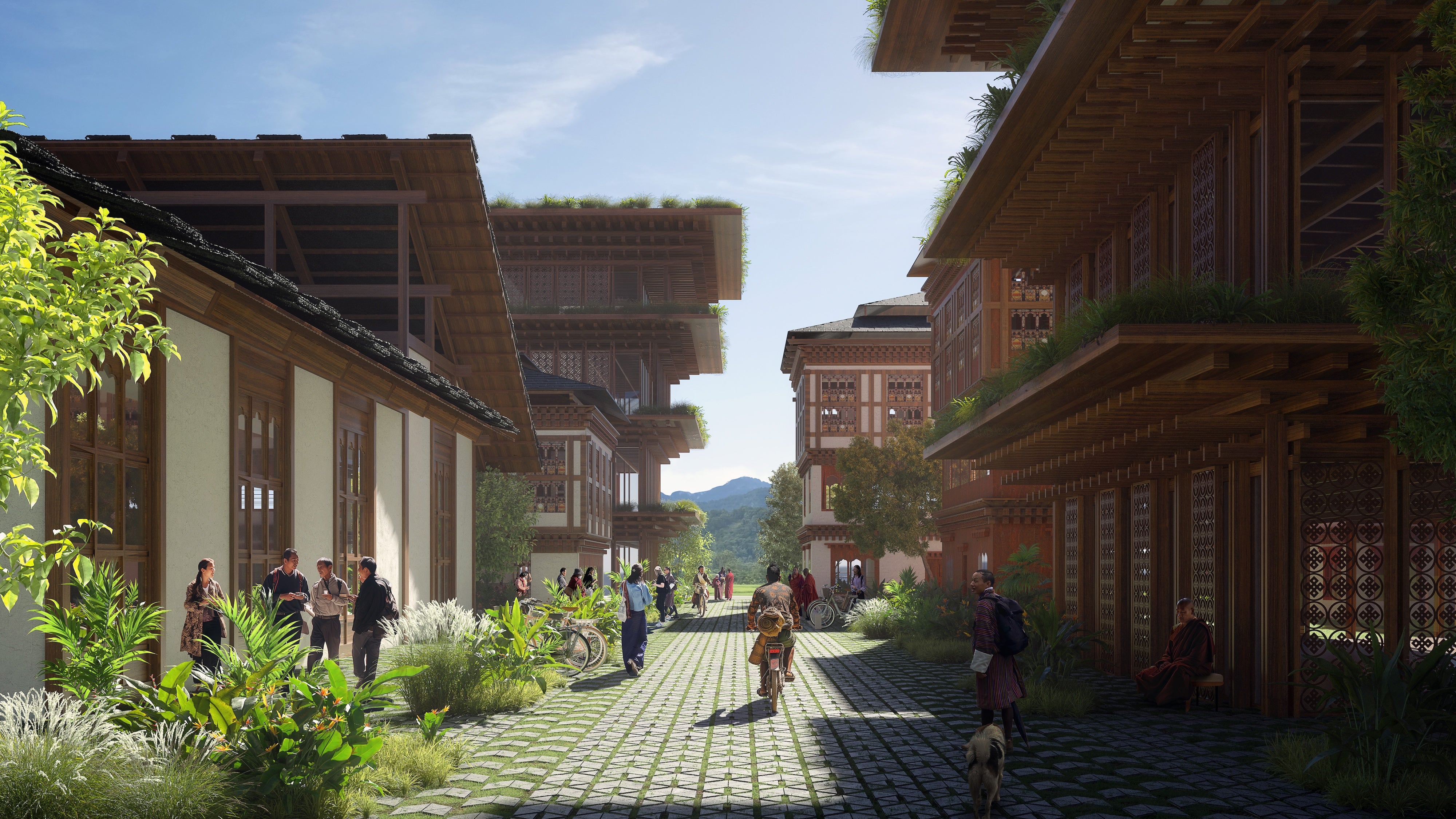 A simulation of Bhutan’s proposed Gelephu Mindfulness City, announced by King Jigme Khesar Namgyel Wangchuck on December 17, 2023.