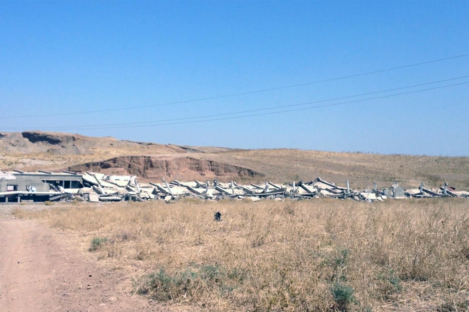 Chicken farm of local ISIS leader who allegedly killed 24 Yezidis close to the farm on Mosul Lake, destroyed by what local residents said were Peshmerga. 