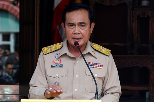 Prime Minister Prayut Chan-ocha speaks during a news conference in Bangkok, Thailand on August 15, 2016. 