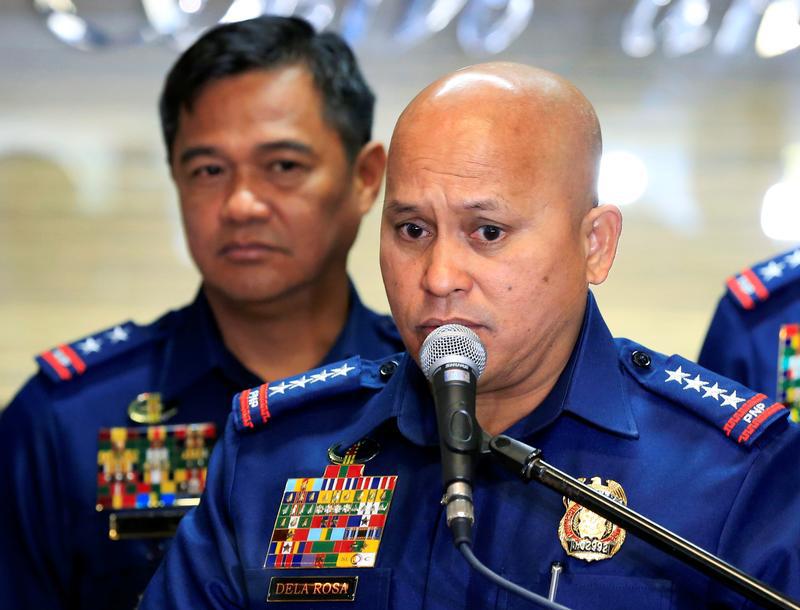 Philippine National Police (PNP) Chief Ronald dela Rosa announced the re-launch of police anti-narcotics operations during a news conference inside the PNP headquarters in Quezon city, metro Manila, Philippines March 6, 2017.