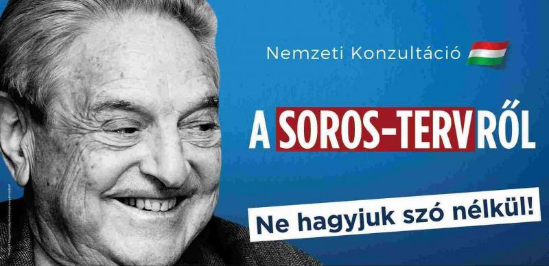 An advertisement for Hungary's national consultation on the so-called "Soros plan." It reads, "National consultation on the Soros plan! Let’s not allow it without having a say!"
