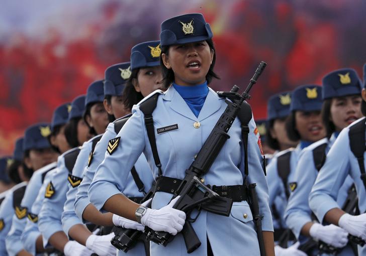 201711Asia_Indonesia_VirginityTest Members of the Indonesian Air Force parade during celebrations marking the 70th anniversary of the Air Force at Halim Perdanakusuma air base in Jakarta, Indonesia on April 9, 2016.