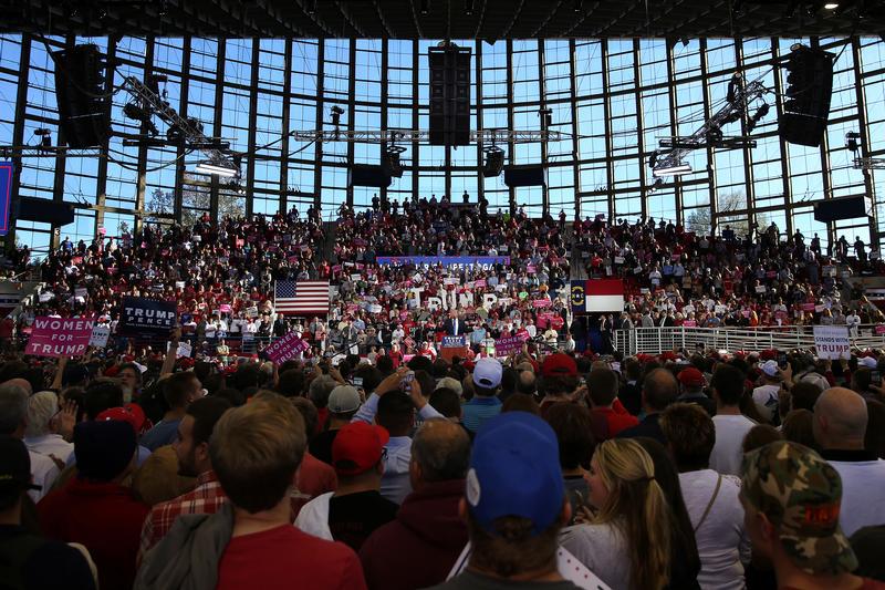 Republican presidential nominee Donald Trump speaks during a campaign rally in Raleigh, North Carolina, U.S. November 7, 2016. 