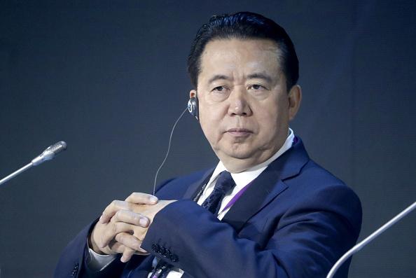 Then-Interpol President Meng Hongwei at an International Cybersecurity Congress at Moscow’s World Trade Center, July 6, 2018.