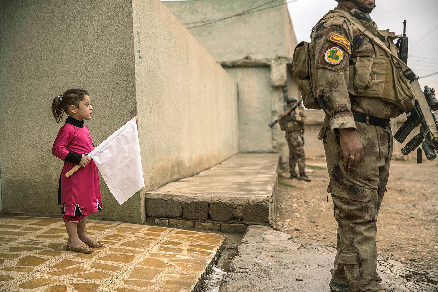 A house in northeast Mosul after the area was retaken from ISIS by Iraqi forces in November 2016. © 2016 Alvaro Canovas/Paris Match via Getty Images