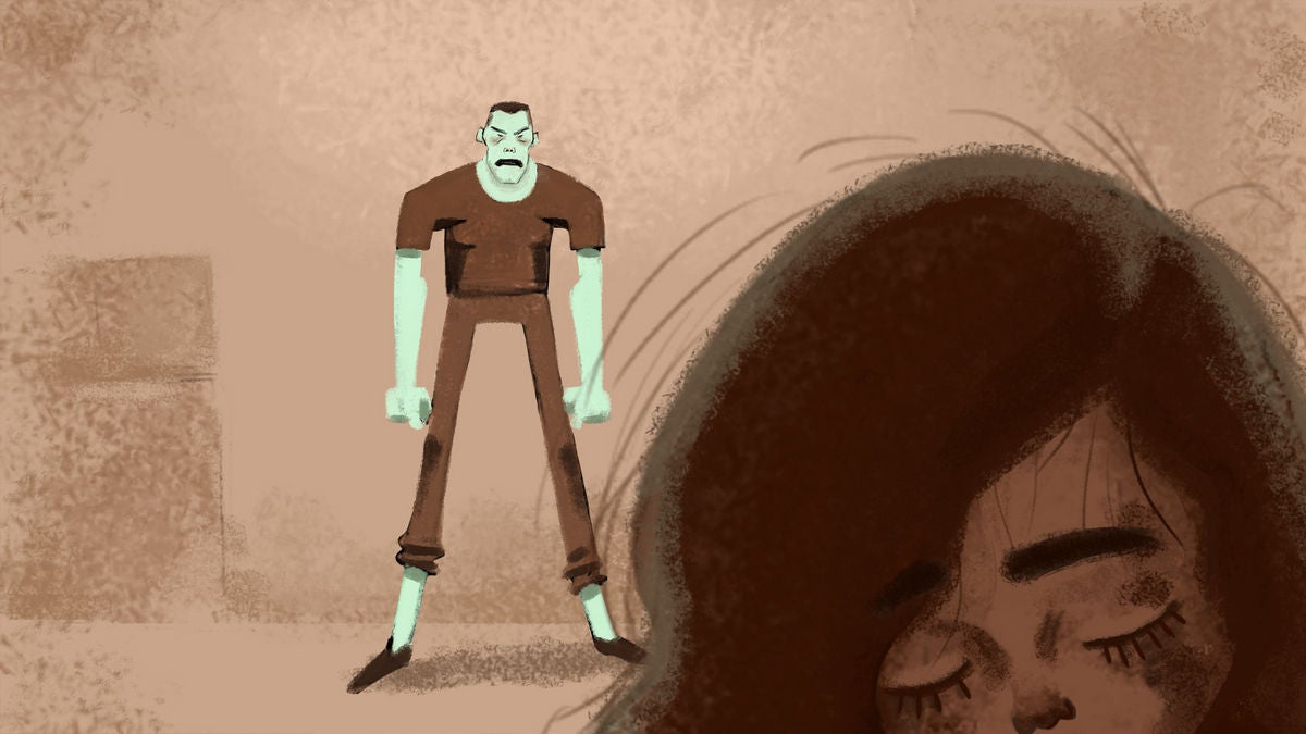 La violence domestique ou conjugale est un grave problème, d’autant plus que de nombreuses femmes sont isolées et souffrent en silence. Illustration de Tatiana Zelenskaya.