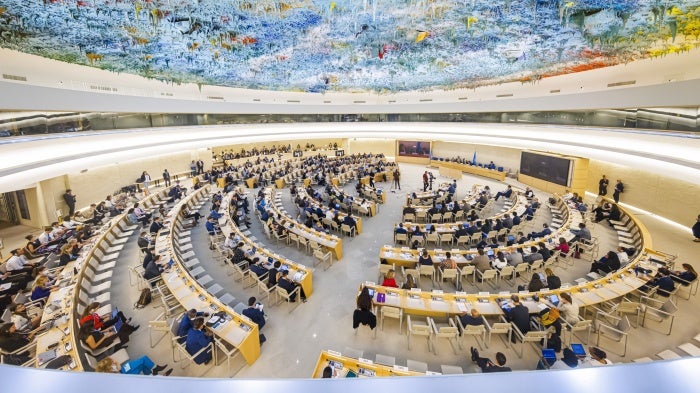 The United Nations Human Rights Council in Geneva, Switzerland, June 13, 2022.