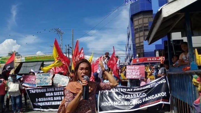 Ali Jejhon Macalintal during a protest rally in General Santos City, Philippines.