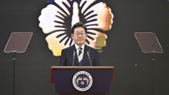 South Korea's President Lee Jae-myung during his inauguration ceremony at the National Assembly in Seoul, June 4, 2025.
