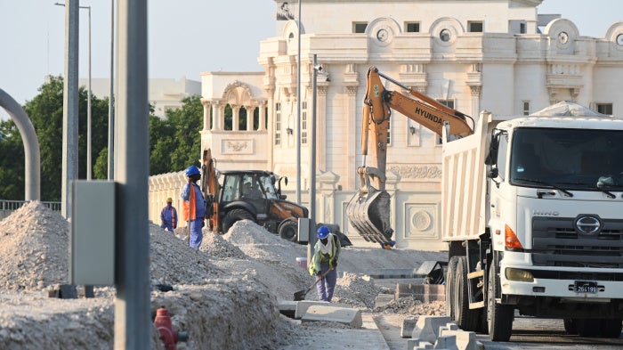 Migrant workers in Qatar, October 7, 2022.