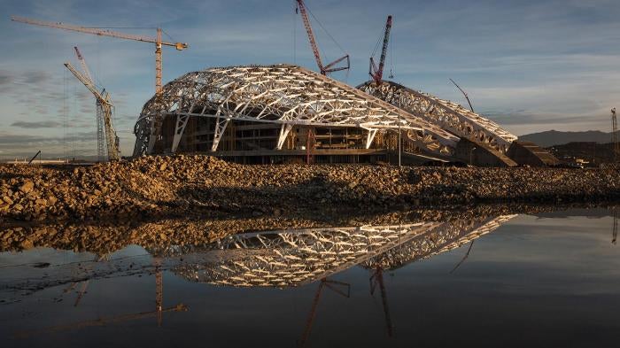 The Central Olympic Stadium, or Fisht Stadium, will host the opening and closing ceremonies of the 2014 Winter Olympic and Paralympic Games in Sochi, Russia.