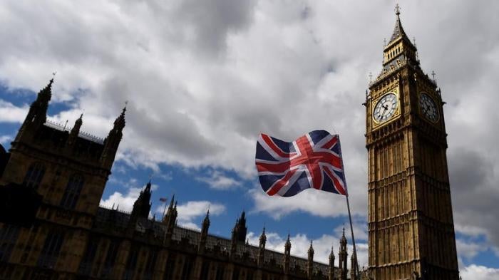 The Union Flag flies near the Houses of Parliament in London, Britain, June 7, 2017.