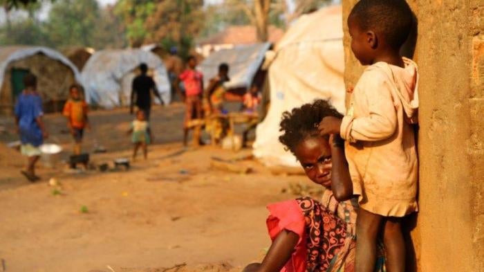 Children from Bakala in a displacement camp in Grimali, Central African Republic, January 24, 2017. Approximately 10,000 people have fled fighting between the UPC and the FPRC in Ouaka province since late November 2016. 