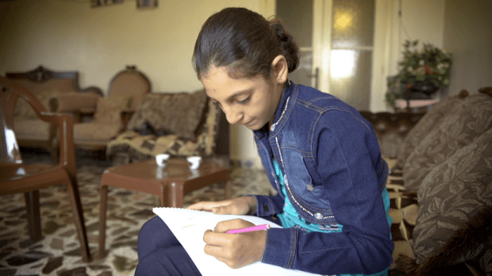 photo of Kinda, child with disability in Lebanon, that was denied schooling.