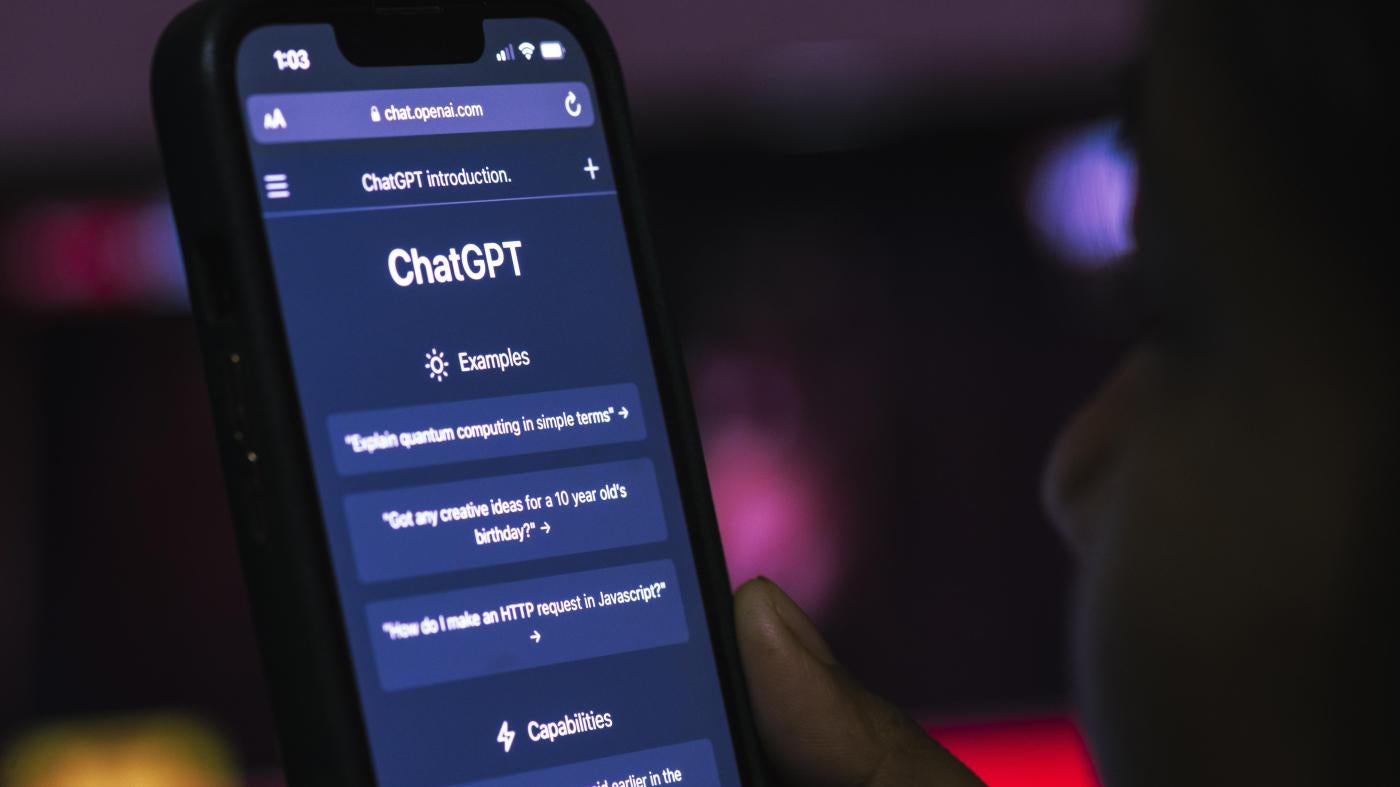 A person uses ChatGPT on their mobile phone