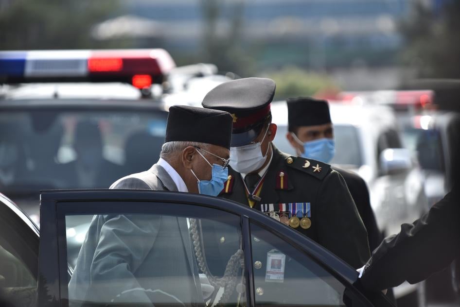Prime Minister KP Sharma Oli attends this year's fiscal policy and programs during complete nationwide lockdown at federal parliament in Kathmandu, Nepal on Friday, May 15, 2020.