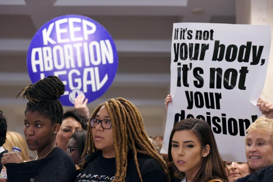 Opponents of Florida's "parental consent" bill gather for a press conference at the Capitol in Tallahasee, January 22, 2020. 