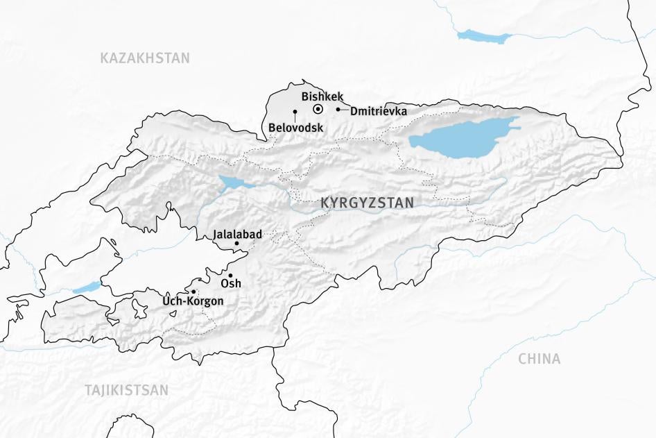 A map of Kyrgyzstan