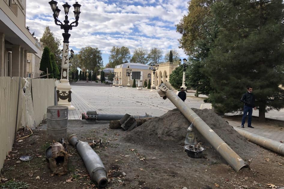 Weapon remnants in a town courtyard