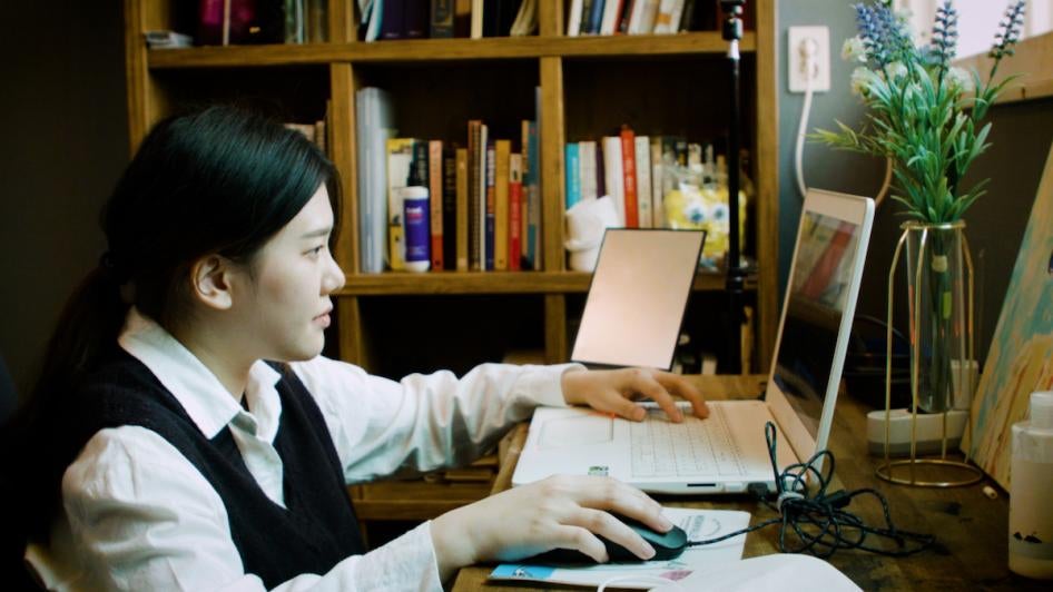 Jin Pu-reun, from South Korea, realized she was a lesbian in middle school © 2021 Human Rights Watch