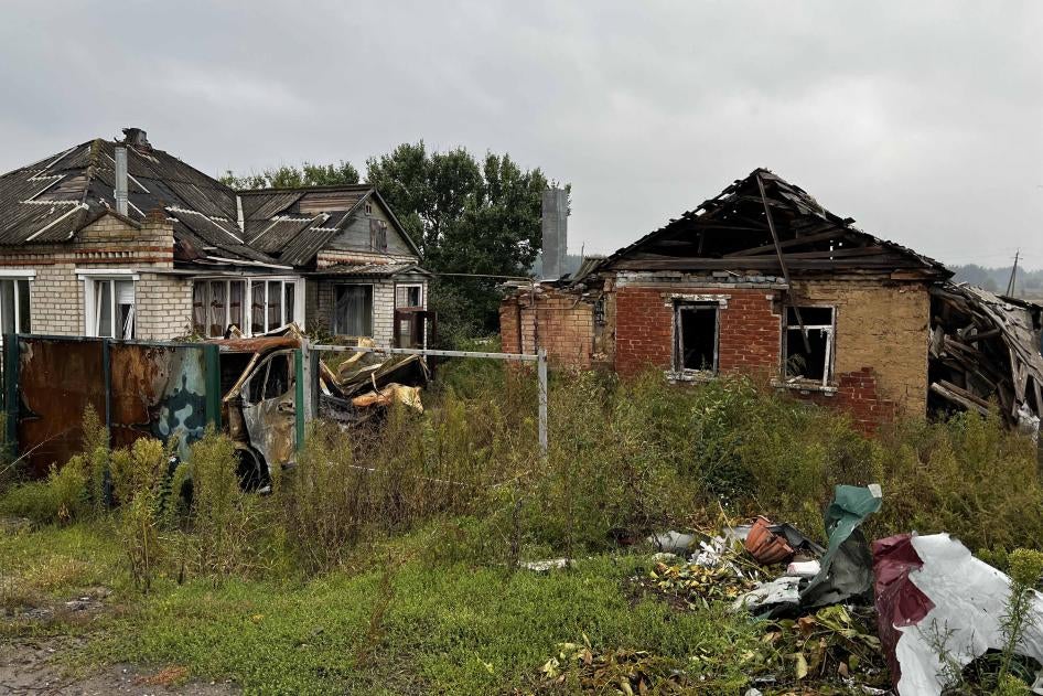 Russian-affiliated forces detained and tortured men in a cellar behind these houses that they occupied during March and April in Kapytolivka village, Kharkiv region. September 28, 2022.