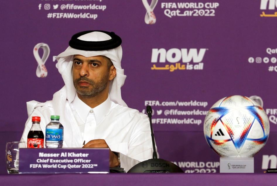 The chief executive of Qatar 2022, Nasser Al Khater.