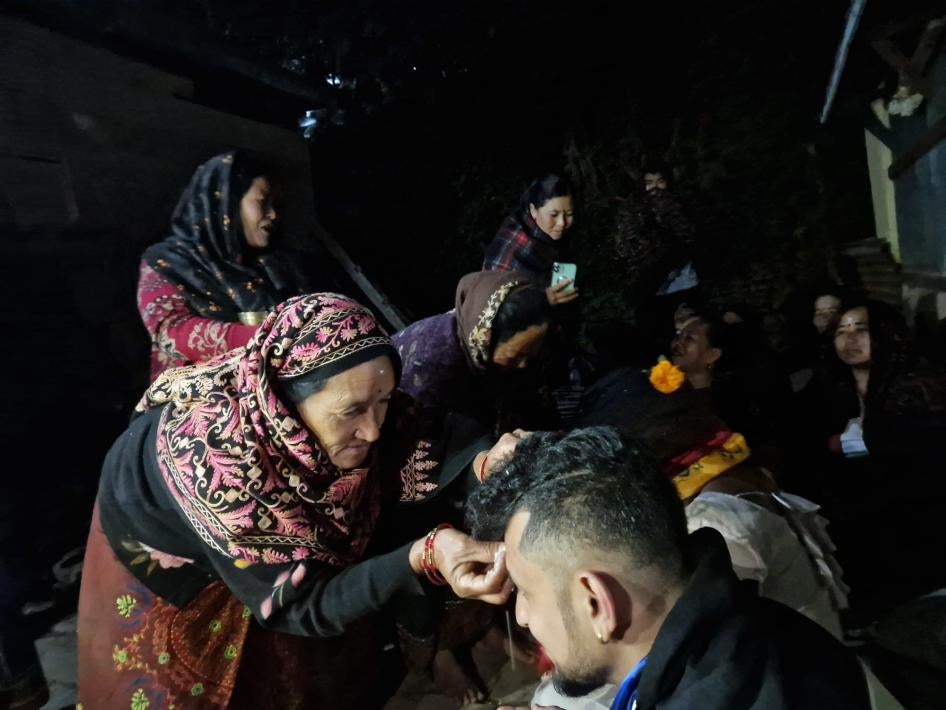 Maya Gurung and Surendra Pandey’s marriage ceremony in the bride’s home district of Lamjung, Nepal, November 29, 2023. 