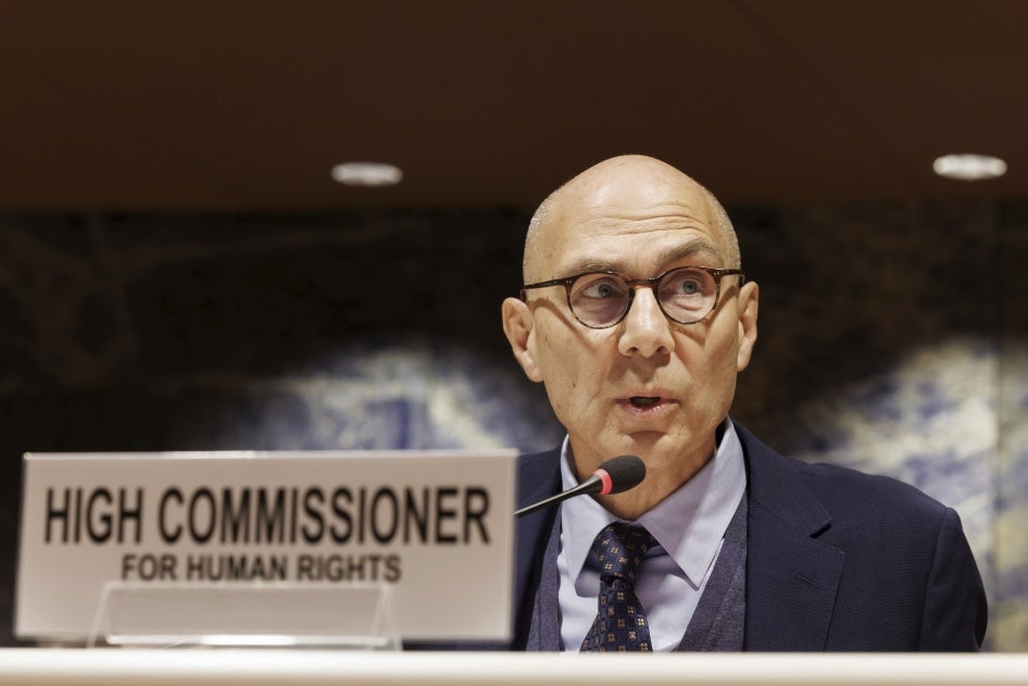United Nations High Commissioner for Human Rights Volker Türk speaks at the UN in Geneva, Switzerland, November 16, 2023.